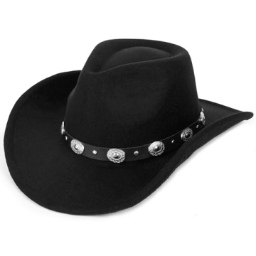 Eohak Shapeable Western Cowboy Hat - Stylish Wool Cap for Men & Women