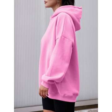 AUTOMET Womens Oversized Hoodies Fleece Sweatshirts Hooded Pullover 2025 Fashion Fall Clothes Trendy Outfits Winter Sweater Pink S