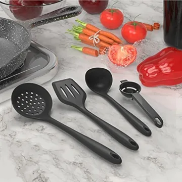 Silicone Cooking Utensils Set - BPA Free & Heat Resistant