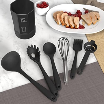 Silicone Cooking Utensils Set - BPA Free & Heat Resistant