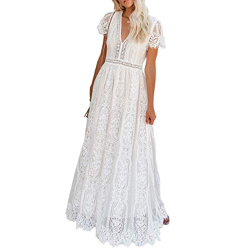 Elegant Bdcoco Floral Lace Wedding Dress for Women