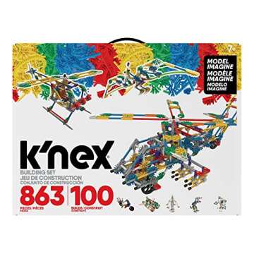 K’NEX Imagine: 100 Model Building Set – 863 Pieces, STEM Learning Creative Construction Model fo...