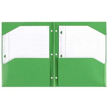 Five Star DuraShield Antimicrobial 2 Pocket Stay-Put Plastic Folders, 4 Pack, Holds 11" x 8-1/2", Color May Vary (330010)