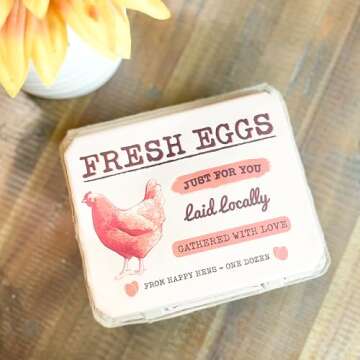 HT SUPPLY Dozen Egg Cartons 30-Pack – Paper Pulp Egg Cartons Reusable - FRESH EGGS Vintage Egg Hol...