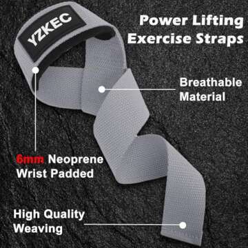 YZKEC 24" Cotton Weight Lifting Wrist Straps with Neoprene Cushioned Padded for Wrist Support and Pr...