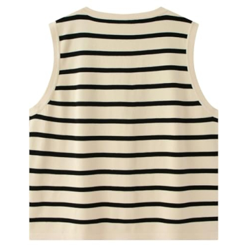 Bgylu Women's Trendy Sleeveless Striped Knit Vest for All
