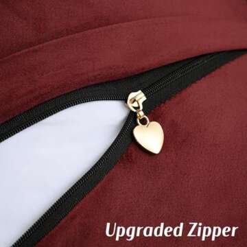 FUTEI Burgundy Chenille Pillow Covers 18x18 for Home