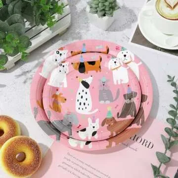 JarThenaAMCS Cute Dog Theme Disposable Plate Set