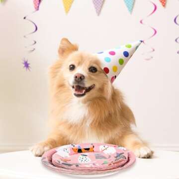 JarThenaAMCS Cute Dog Theme Disposable Plate Set