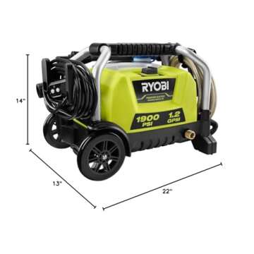 RYOBI RY1419MTVNM 1900 PSI 1.2 GPM Cold Water Wheeled Electric Pressure Washer