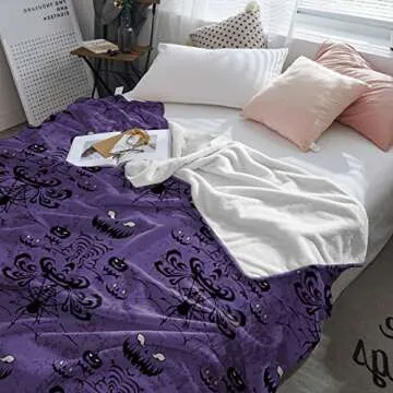 Funy Decor Haunted Mansion Blanket - Cozy Halloween Throw Blanket