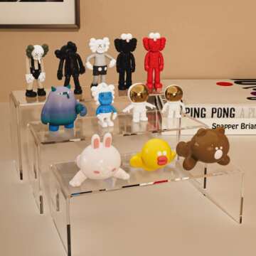 Clear Acrylic Display Risers Set for Showcasing Collections