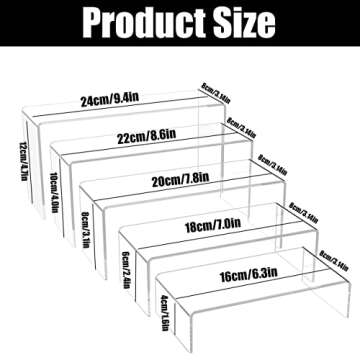 Clear Acrylic Display Risers Set for Showcasing Collections