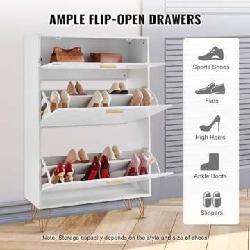 VEVOR Shoe Storage Cabinet - Stylish Entryway Solution