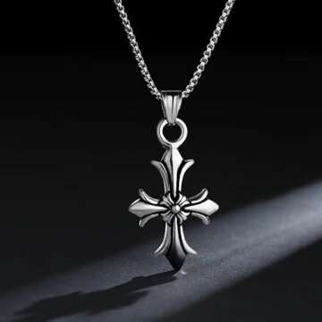 Yuoos Gothic Cross Necklace Set Unisex Stylish Jewelry