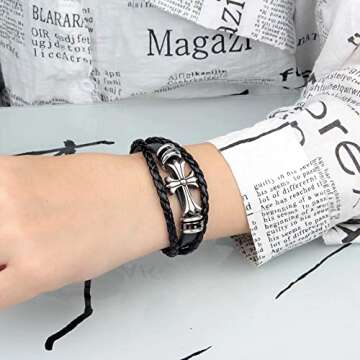 Yuoos Gothic Cross Necklace Set Unisex Stylish Jewelry