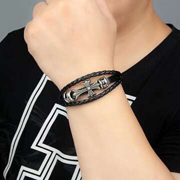 Yuoos Gothic Cross Necklace Set Unisex Stylish Jewelry