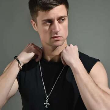 Yuoos Gothic Cross Necklace Set Unisex Stylish Jewelry