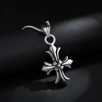 Yuoos Gothic Cross Necklace Set Unisex Stylish Jewelry