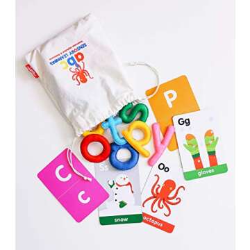 Curious Columbus Montessori Felt Letters and ABC Flash Cards - Lowercase Large Alphabet Letters for Toddlers and Educational Flashcards for Preschool. Felt Letter Set and Montessori Baby Flash Cards