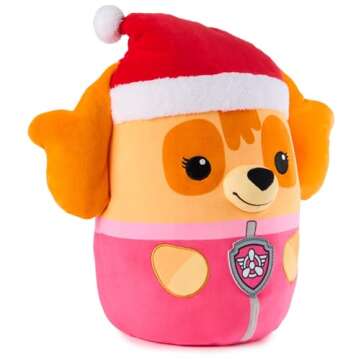 PAW Patrol Winter Holiday Skye Squish Plush, Official Toy from The Hit Cartoon, Special Edition Squi...