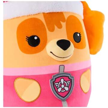 PAW Patrol Winter Holiday Skye Squish Plush, Official Toy from The Hit Cartoon, Special Edition Squishy Stuffed Animal for Ages 1 and Up, 12”