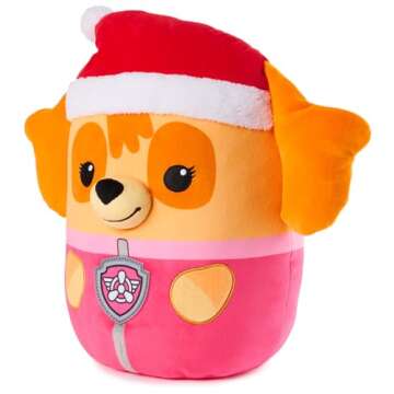 PAW Patrol Winter Holiday Skye Squish Plush, Official Toy from The Hit Cartoon, Special Edition Squishy Stuffed Animal for Ages 1 and Up, 12”