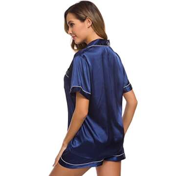 Luxury SWOMOG Women's Silk Satin Pajamas Set for Comfort