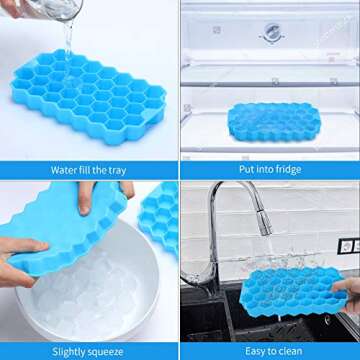 Silicone Ice Cube Trays - Easy Release Molds for Drinks