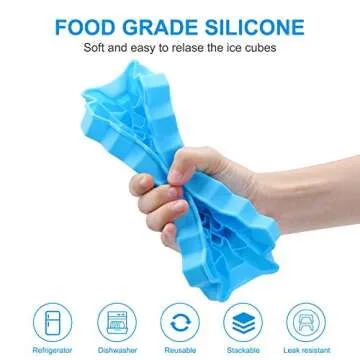 Silicone Ice Cube Trays - Easy Release Molds for Drinks