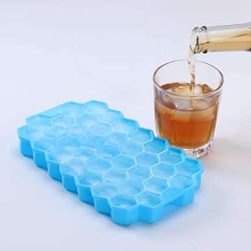 Silicone Ice Cube Trays - Easy Release Molds for Drinks