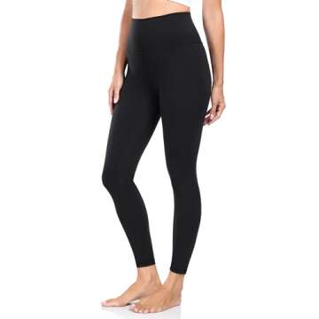 YUNOGA Women's Soft High Waisted Yoga Pants Tummy Control Ankle Length Leggings (M, Black)