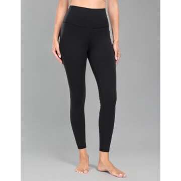 YUNOGA Women's Soft High Waisted Yoga Pants Tummy Control Ankle Length Leggings (M, Black)