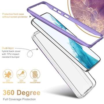 ESDOT Samsung Galaxy S23+ Military-Grade Purple Marble 21ft Drop Test, Rugged Fashionable Case for W...