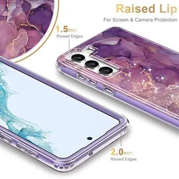 ESDOT Galaxy S23+ Purple Marble Military-Grade Case