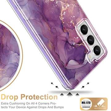 ESDOT Galaxy S23+ Purple Marble Military-Grade Case