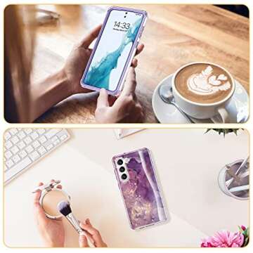 ESDOT Galaxy S23+ Purple Marble Military-Grade Case