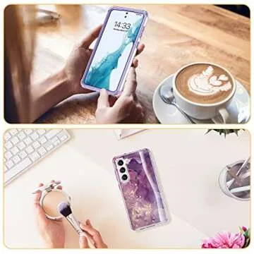 ESDOT Galaxy S23+ Purple Marble Military-Grade Case