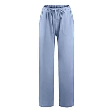Trendy Women’s Linen Wide Leg Summer Pants - Casual Style