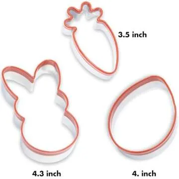 3-Piece Easter Cookie Cutters Set for Fun Baking