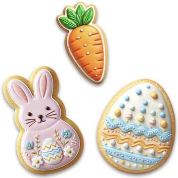 3-Piece Easter Cookie Cutters Set for Fun Baking