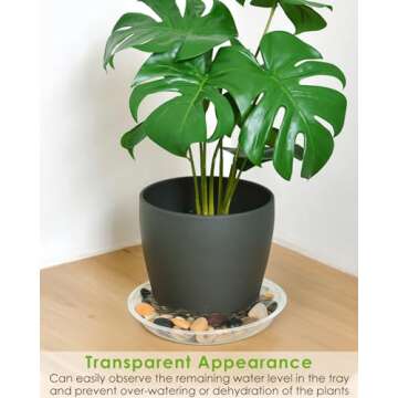 PACETAP 16 inch Plant Saucer Pot Tray 5 Pack, Extra Large Heavy Duty Flower Planter Water Drip Trays for Indoors Outdoors Garden, Round Plastic Planter Water Catcher for Pot, Plant Dish