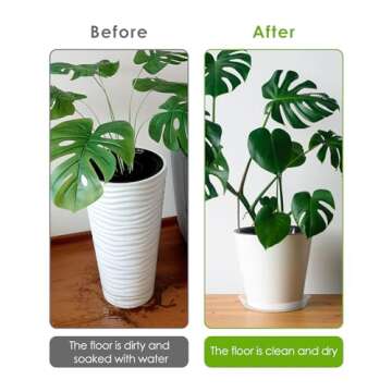 PACETAP 16 inch Plant Saucer Pot Tray 5 Pack, Extra Large Heavy Duty Flower Planter Water Drip Trays for Indoors Outdoors Garden, Round Plastic Planter Water Catcher for Pot, Plant Dish