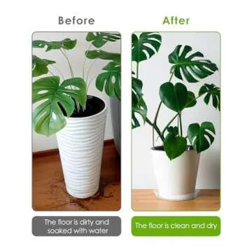 PACETAP 16 inch Plant Saucer Pot Tray 5 Pack, Extra Large Heavy Duty Flower Planter Water Drip Trays for Indoors Outdoors Garden, Round Plastic Planter Water Catcher for Pot, Plant Dish