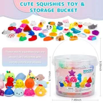 Mochi Squishy Toys 100-Pack for Kids Party Favors