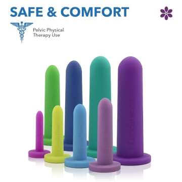 Intimate Rose 8-Pack Silicone Dilators for Women & Men, Medical Device for Pelvic Pain Relief in Siz...