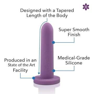 Intimate Rose 8-Pack Silicone Dilators for Women & Men, Medical Device for Pelvic Pain Relief in Sizes 1-8