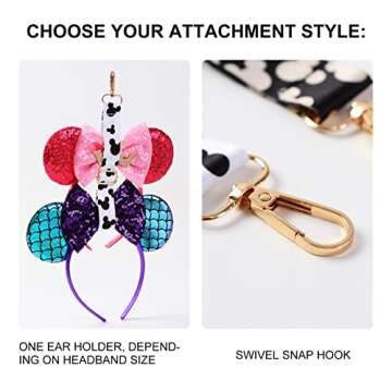 2Pcs Mouse Ear Holder for Backpack Headband Storage