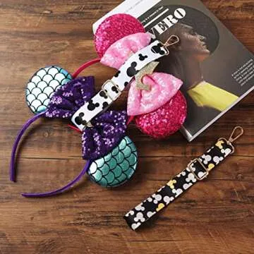 2Pcs Mouse Ear Holder for Backpack Headband Storage