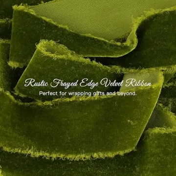 MAYREEL Moss Green Velvet Ribbon for Weddings and More